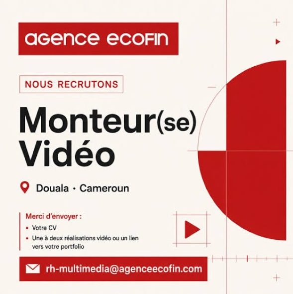 Recrutement : Monteur(se) Vidéo : Agence Ecofin